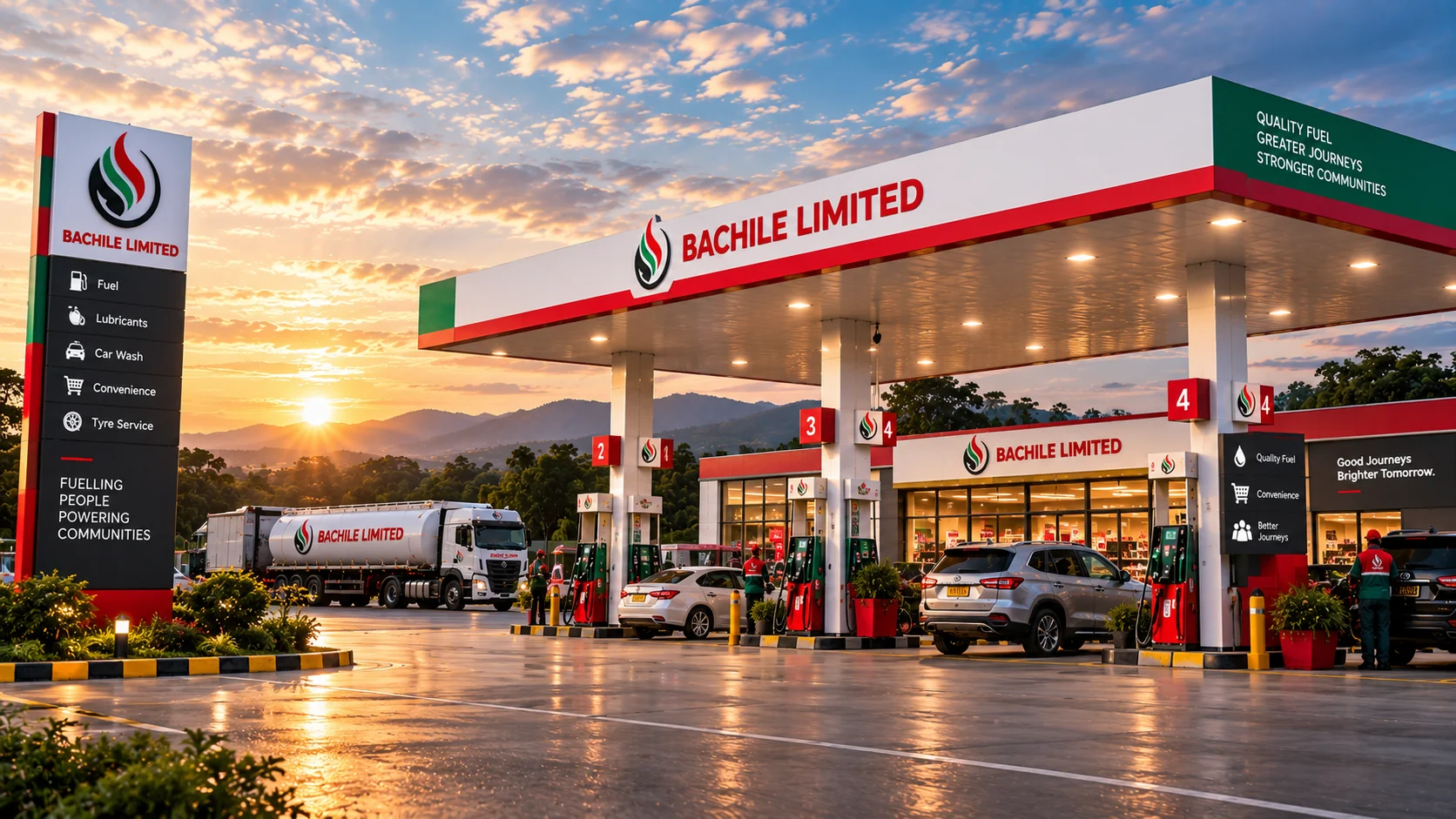 Corporate illustration: Petroleum facility